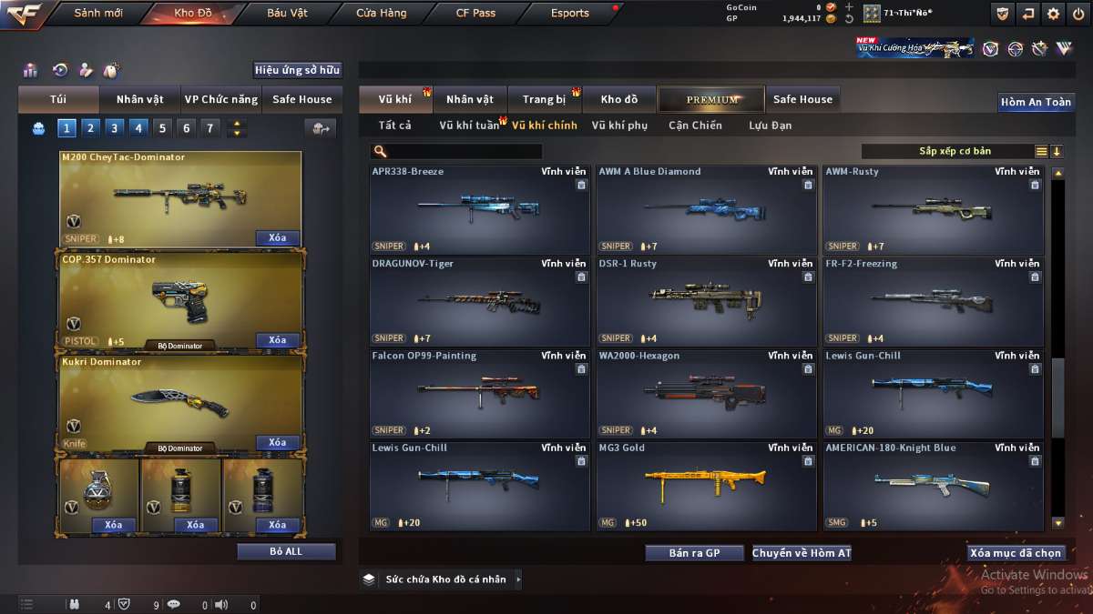 shop acc cf uy tin gia re